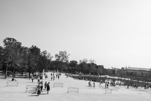 Photo du grand bassin octogone du Jardin des Tuileries