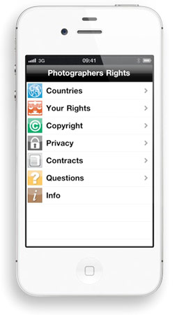 Application iPhone Photographers Rights